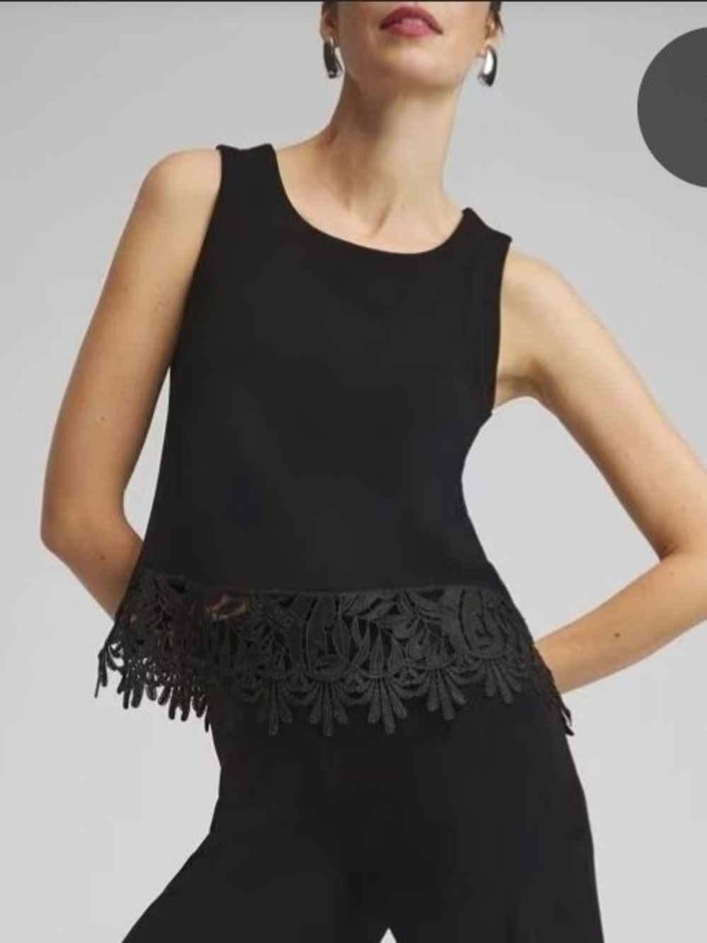 NWT Chivos TRAVELERS Lace-Hem Tank Top SZ 1 (M)